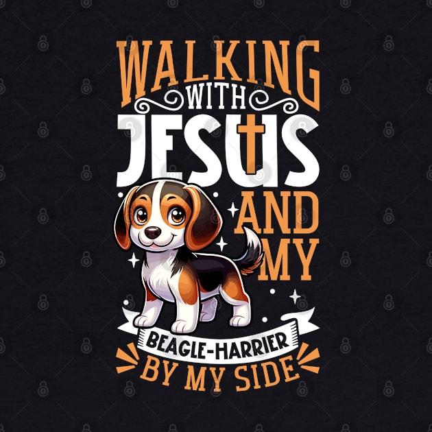 Jesus and dog - Beagle-Harrier by Modern Medieval Design